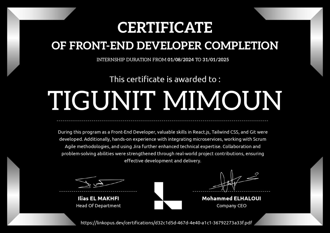 Front-End Developer Intern